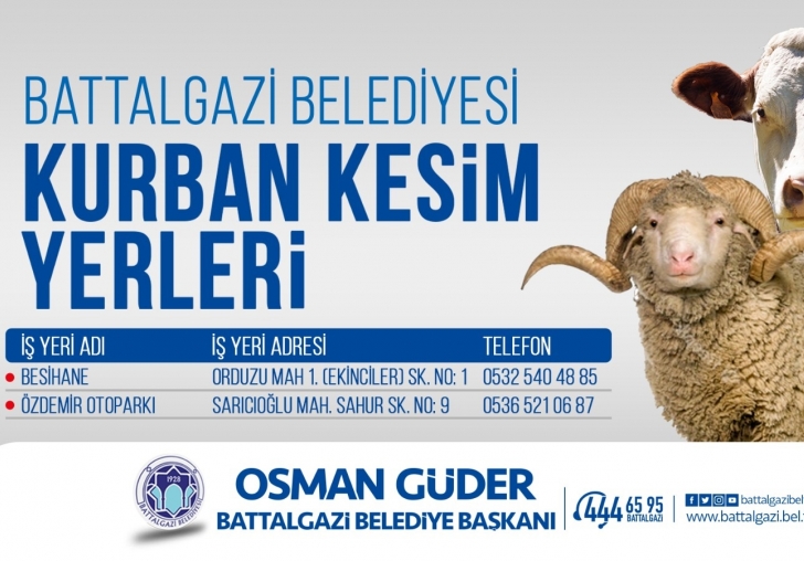 BATTALGAZİDE KURBAN KESİM YERLERİ BELİRLENDİ