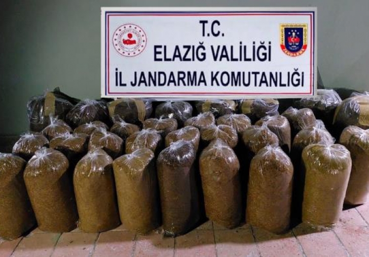 Elazığ'da 215 kilogram kaçak tütün ele geçirildi