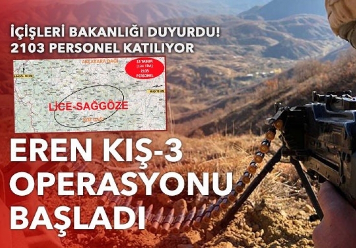 Eren Kış-3 Operasyonu başladı: 2103 personel katılıyor