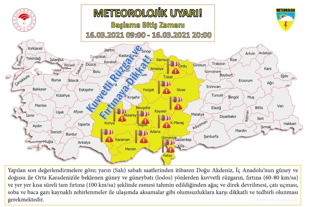 Orta Karadeniz için fırtına uyarısı
