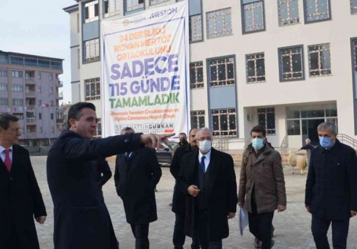 Rıdvan Mertöz Ortaokulu 115 günde tamamlandı 