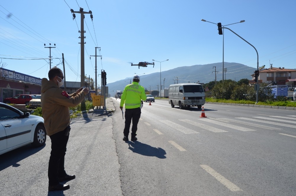 Söke´de drone ile trafik denetimi
