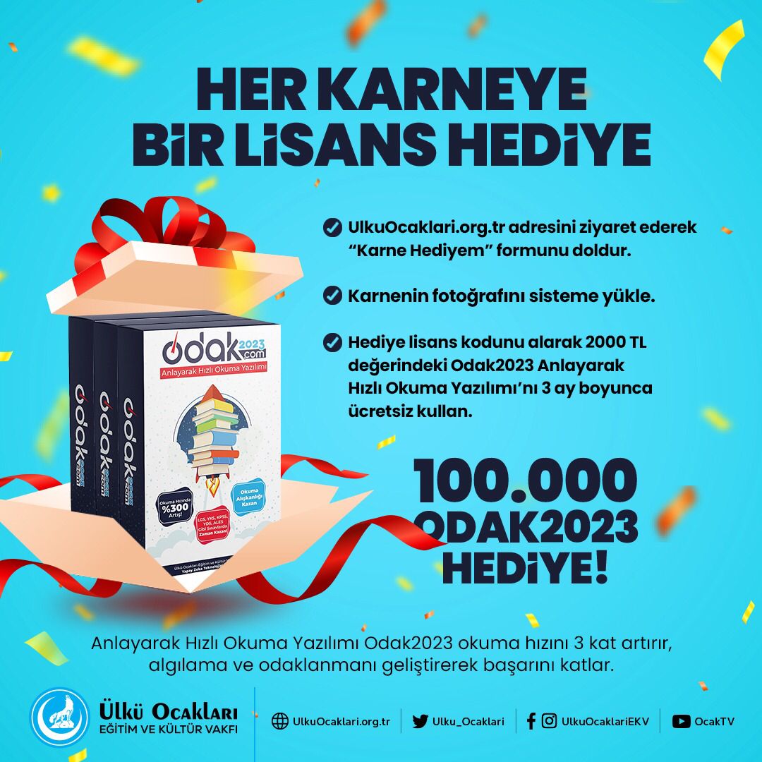 Ülkü Ocaklarından öğrencilere karne hediyesi