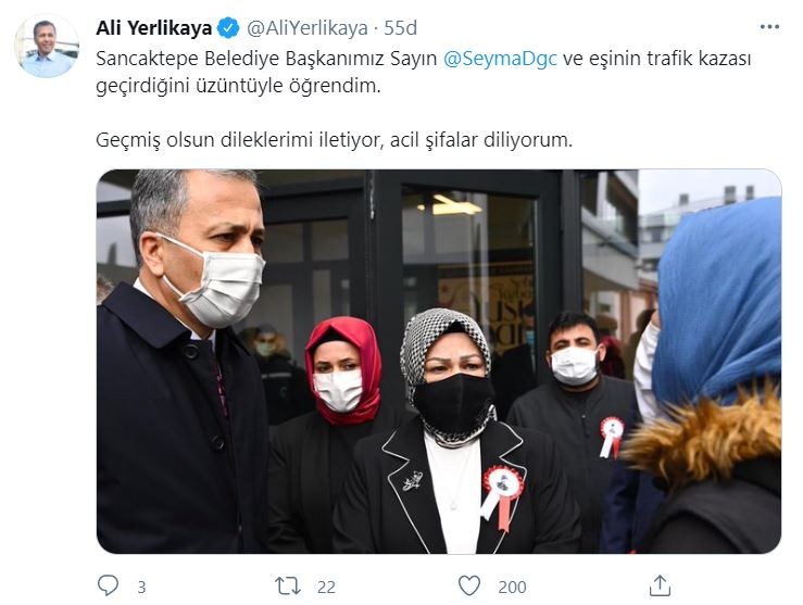 Vali Yerlikaya´dan Sancaktepe Belediye Başkanı´na geçmiş olsun mesajı
